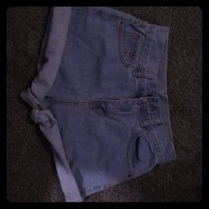 Light wash jean shorts
